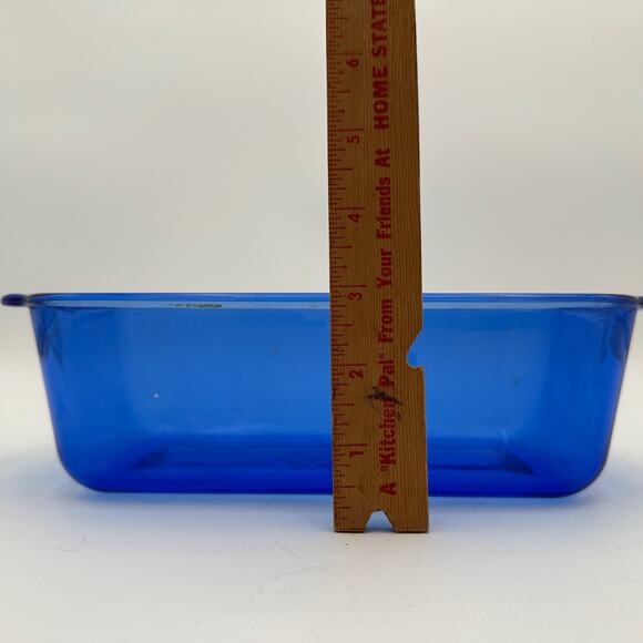 Vintage Loaf Pan Pyrex Cobalt Blue 213-R - Picture 5 of 6